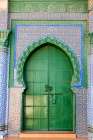 Moorish gate or doorway at the Sidi Bou Abid Mosque, Grand Socco, Old Medina, Tangier, Morocco. Art Print